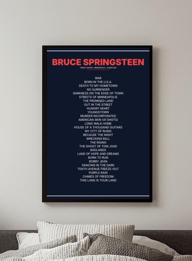 Bruce Springsteen Minneapolis 2026 setlist poster preview