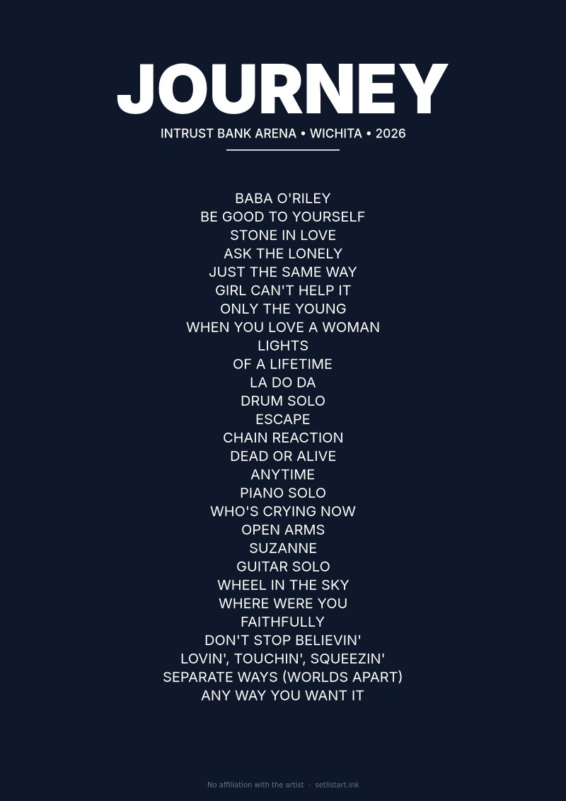 Journey Wichita 2026 setlist poster preview