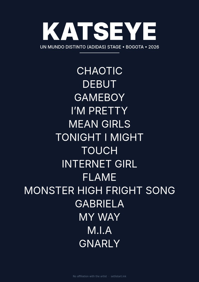KATSEYE Bogota 2026 setlist poster preview