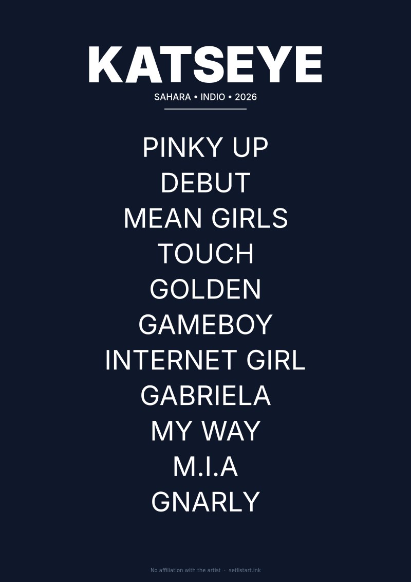 KATSEYE Indio 2026 setlist poster preview