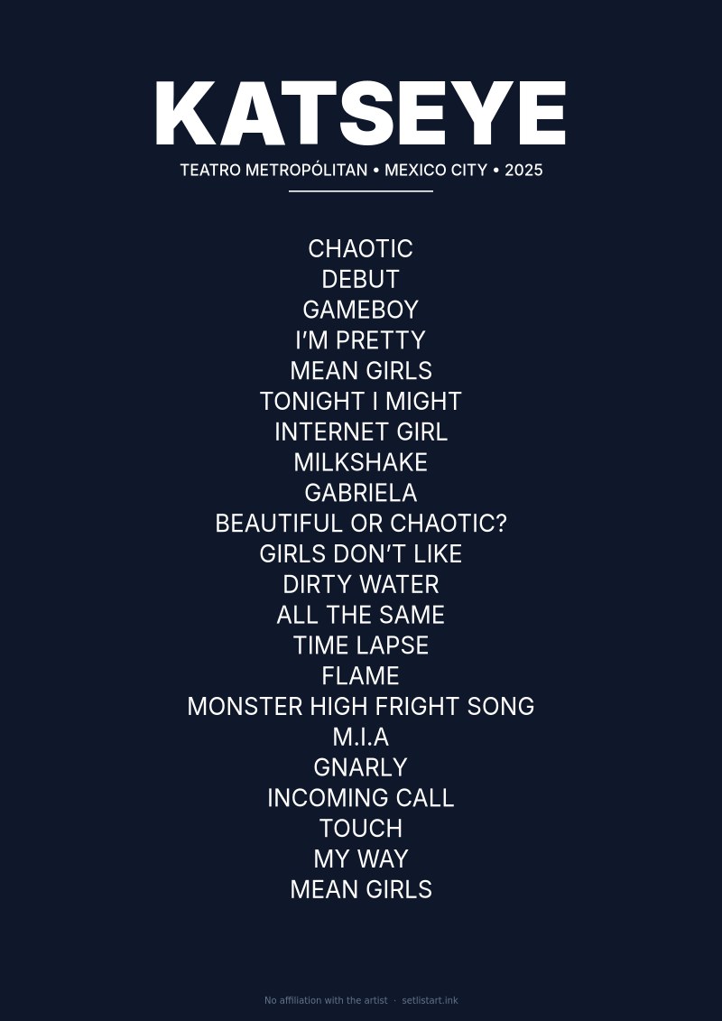 KATSEYE Mexico City 2025 setlist poster preview