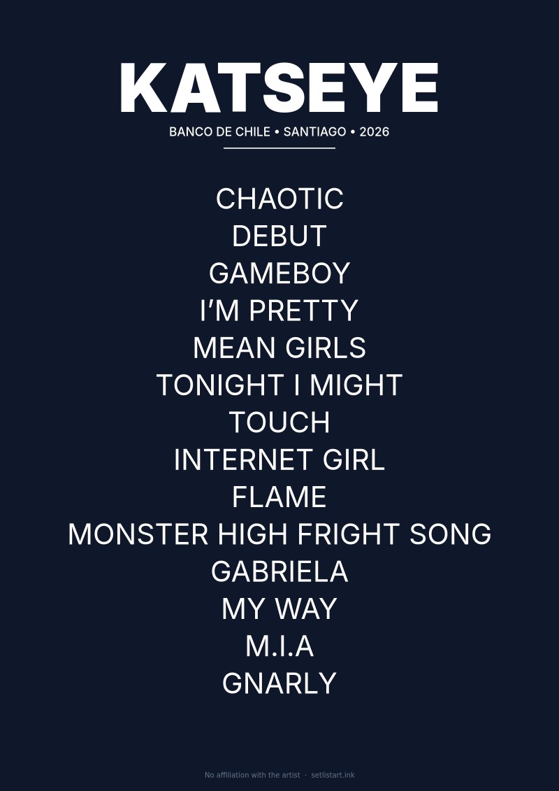 KATSEYE Santiago 2026 setlist poster preview