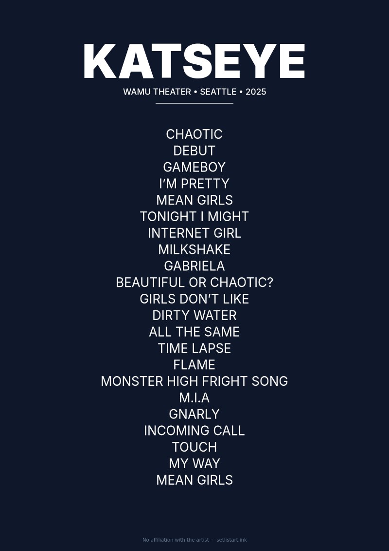 KATSEYE Seattle 2025 setlist poster preview
